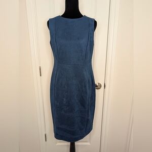 Calvin Klein Elegant Suede Blue Midi Dress